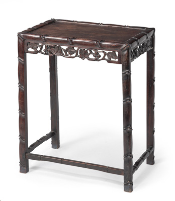 <b>A SMALL RECTANGULAR BAMBOO-STYLE SIDE TABLE</b>