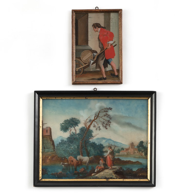 <b>Zwei Hinterglasbilder</b> <b>Zwei Hinterglasbilder</b>