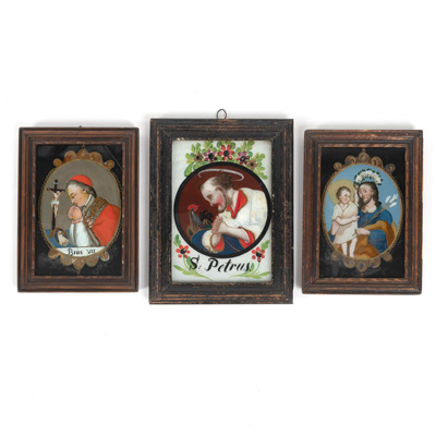 <b>Drei Hinterglasbilder</b> <b>Drei Hinterglasbilder</b>