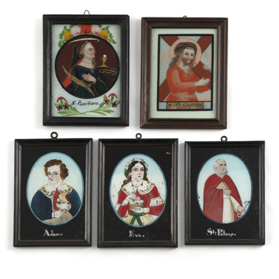 <b>Fünf Hinterglasbilder</b> <b>Fünf Hinterglasbilder</b>