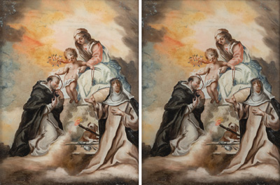 <b>Zwei Hinterglasbilder</b> <b>Zwei Hinterglasbilder</b>