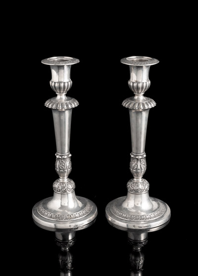 <b>Paar Biedermeier-Kerzenleuchter</b> <b>Paar Biedermeier-Kerzenleuchter</b>