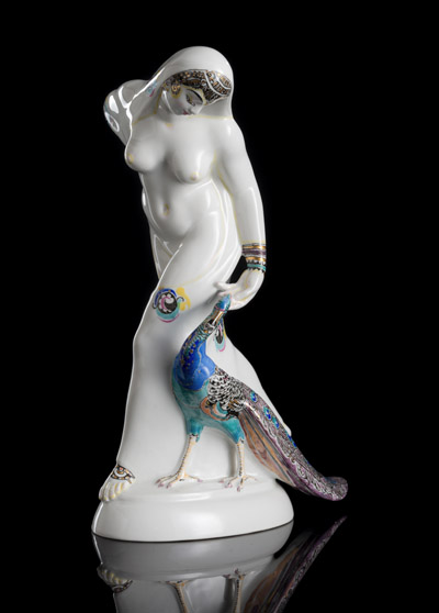 <b>Inderin mit Pfau aus dem Tafelaufsatz 