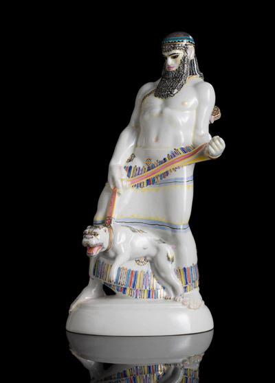 <b>Assyrer mit Hund aus dem Tafelaufsatz 