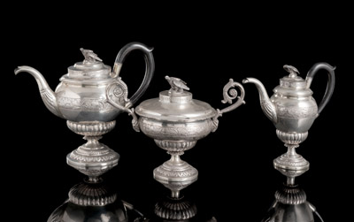 <b>Dreiteiliges Empire-Kaffee-Service</b>