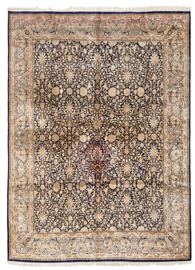 <b>A floral all over patterned Kashmir silk carpet</b>