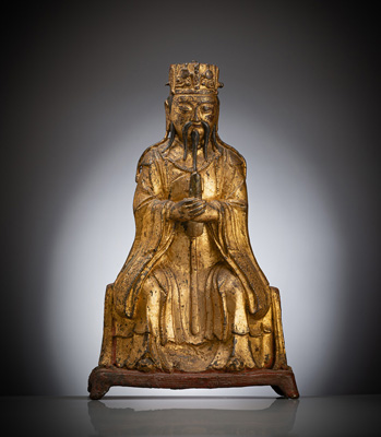 <b>Vergoldete Bronze eines Würdenträgers</b> <b>Vergoldete Bronze eines Würdenträgers</b>