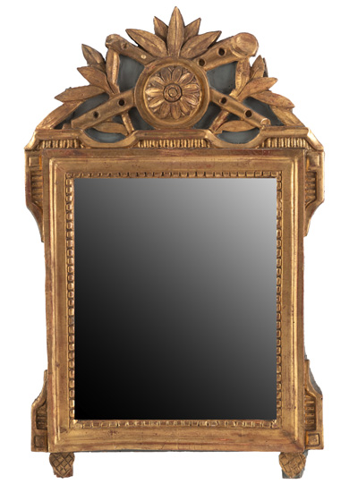 <b>A CARVED GILTWOOD LOUIS XVI MIRROR</b>