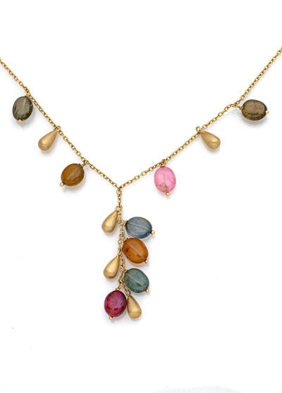 <b>A COLOURED STONE NECKLACE</b>