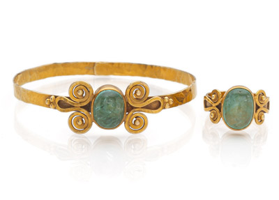 <b>Konvolut Armreif und Ring</b> <b>Konvolut Armreif und Ring</b>