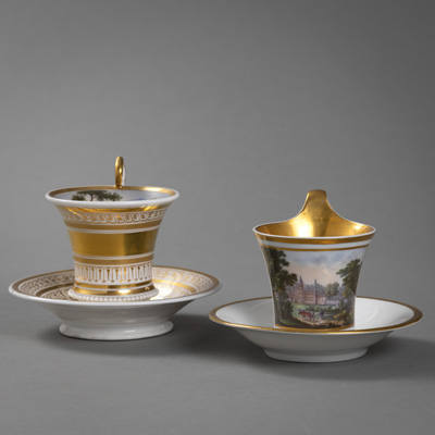 <b>Zwei Biedermeier-Tassen</b>