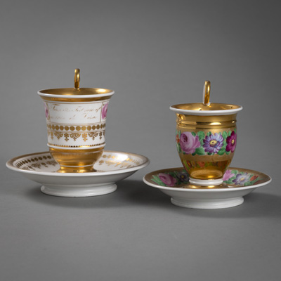 <b>Zwei Biedermeier-Tassen</b>