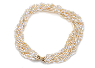 <b>Mehrreihiges Zuchtperl-Collier</b> <b>Mehrreihiges Zuchtperl-Collier</b>