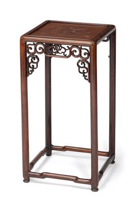<b>A SQUARE 'HUALI' VASE STAND</b>