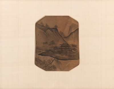 <b>THREE ALBUM LEAVES. INK AND COLORS ON SILK</b>