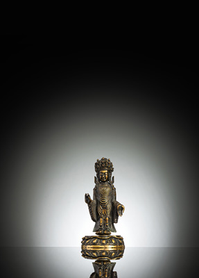<b>Feuervergoldete Bronze des Dipankara Buddha</b>