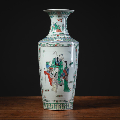 <b>'Famille verte'-Vase mit den Acht Unsterblichen</b>