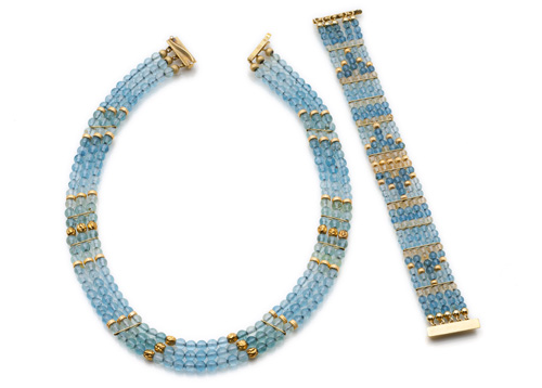 <b>Aquamarin Schmuckgarnitur</b>