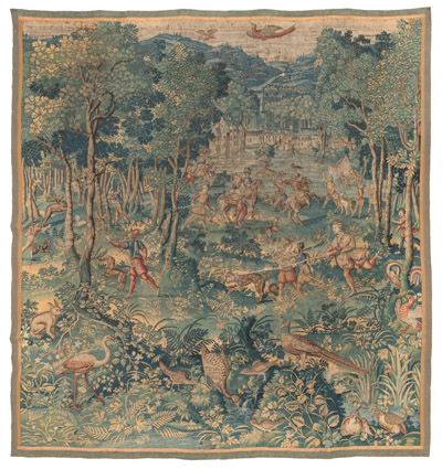 <b>A flemish wool and silk “Game park” tapestry</b>