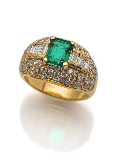 <b>Smaragd Brillant Ring</b>