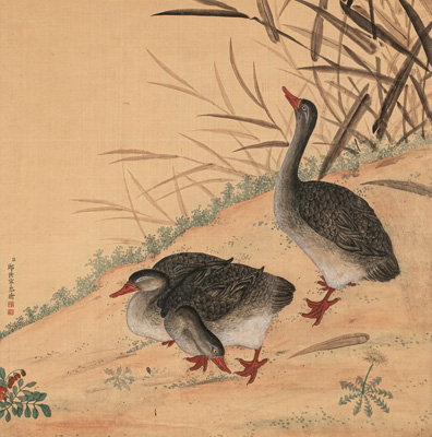 <b>THREE DUCKS IN THE STYLE OF GIUSEPPE CASTIGLIONE</b>