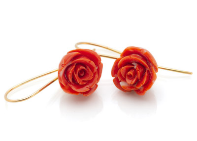<b>Paar Korallen-Ohrhänger</b> <b>Paar Korallen-Ohrhänger</b>