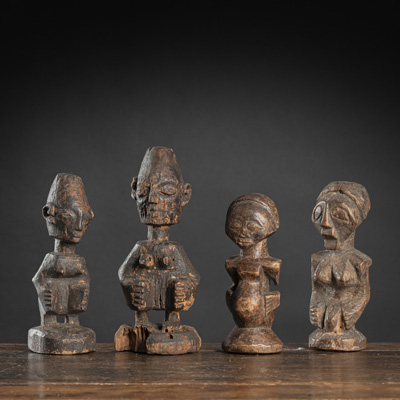 <b>A GROUP OF FOUR WOOD ANCESTOR FIGURES</b>