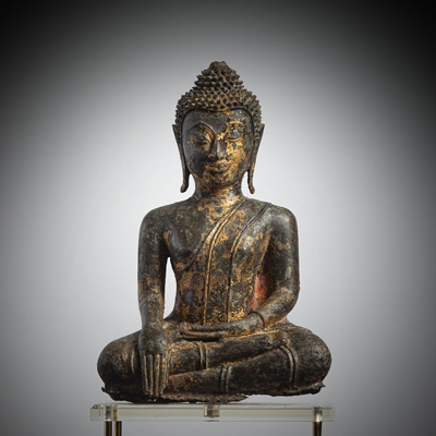 <b>Sitzender Buddha aus Bronze</b>
