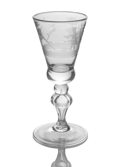 <b>Barock Pokalglas mit Jagdszene</b> <b>Barock Pokalglas mit Jagdszene</b>