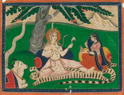 <b>Gruppe von vier Miniaturen, u.a. Shiva und Parvati</b>