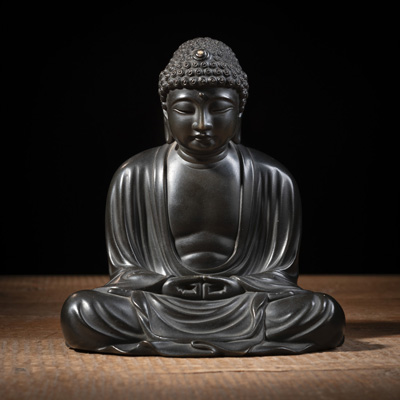 <b>Patinierte Bronze des Buddha Amida</b>