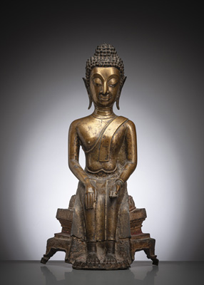 <b>Ungewöhnliche Bronze des sitzenden Buddha</b>