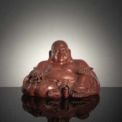 <b>Skulptur des lachenden Budai aus 'Zisha'-Ware</b>