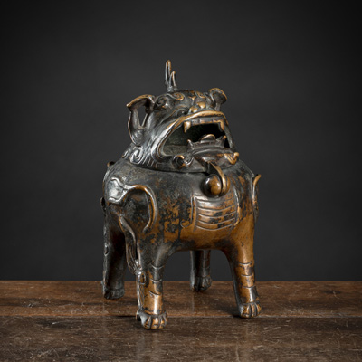 <b>Weihrauchbrenner aus Bronze in Form eines Luduan</b>
