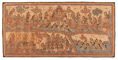 <b>TWO COTTON PAINTINGS OF CELEBRATIONS</b>
