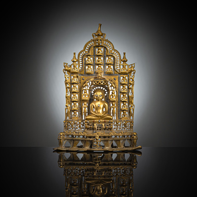 <b>Jain-Altar mit Silbereinlagen</b>