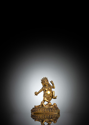 <b>Feuervergoldete Bronze, möglicherweise Nairatmya</b>