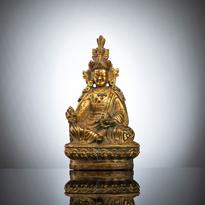 <b>Feuervergoldete Bronze des Padmasambhava</b>