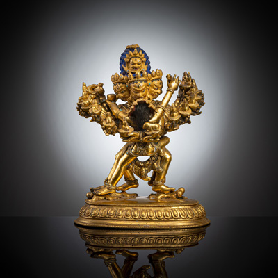 <b>Feuervergoldete Bronze des Hevajra</b>