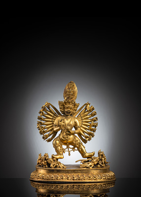 <b>Feuervergoldete Bronze des Yamanthaka</b>