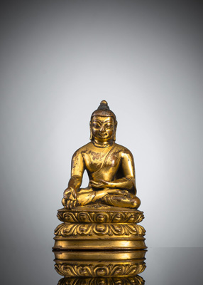 <b>Feuervergoldete Bronze des Buddha Shakyamuni</b>