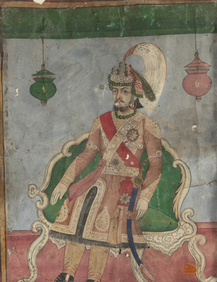 <b>A MINIATURE PAINTING OF A RULING FIGURE</b>