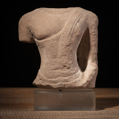 <b>A SANDSTONE TORSO OF BUDDHA</b>
