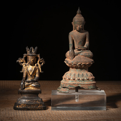 <b>Zwei Bronzen des Buddha Shakyamuni</b>