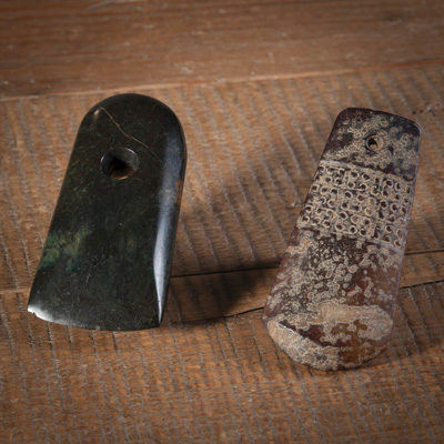 <b>TWO JADE HATCHETS</b>