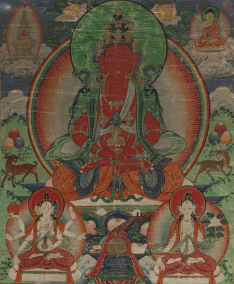 <b>Zwei Thangka mit Vajrapani bzw. Amitayus</b>