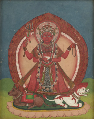 <b>Drei Manuskripte und eine Malerei mit der Göttin Kali</b>
