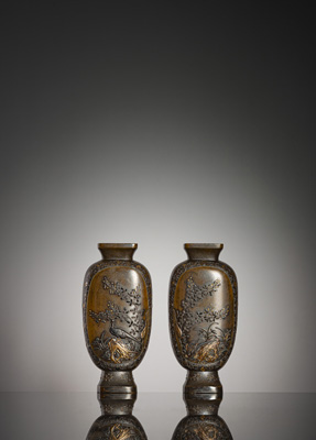 <b>Paar feine Vasen aus Bronze</b>