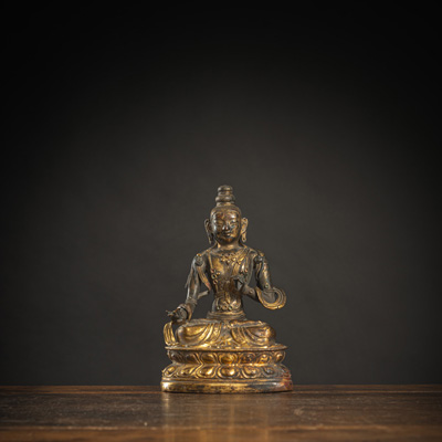 <b>Bodhisattva aus Kupfer Repoussé</b>