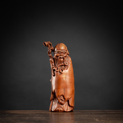 <b>Figur des Shoulao aus Buchsbaum geschnitzt</b>
